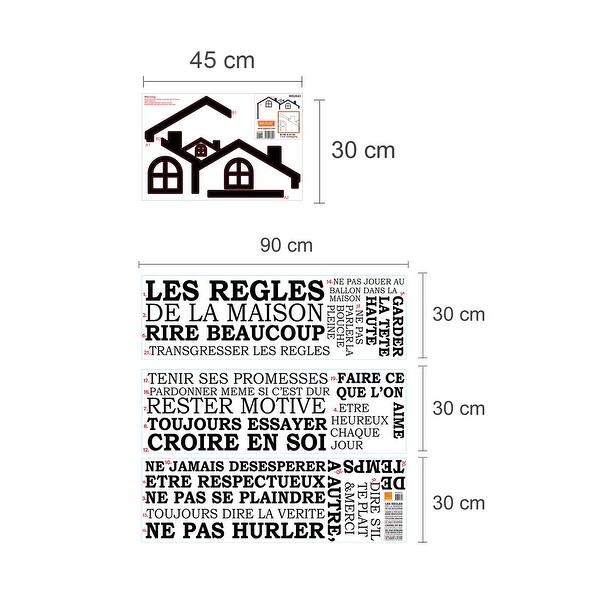 Shop Walplus House Roof And House Rules Quote Peel And Stick Wall Sticker Overstock 31908617