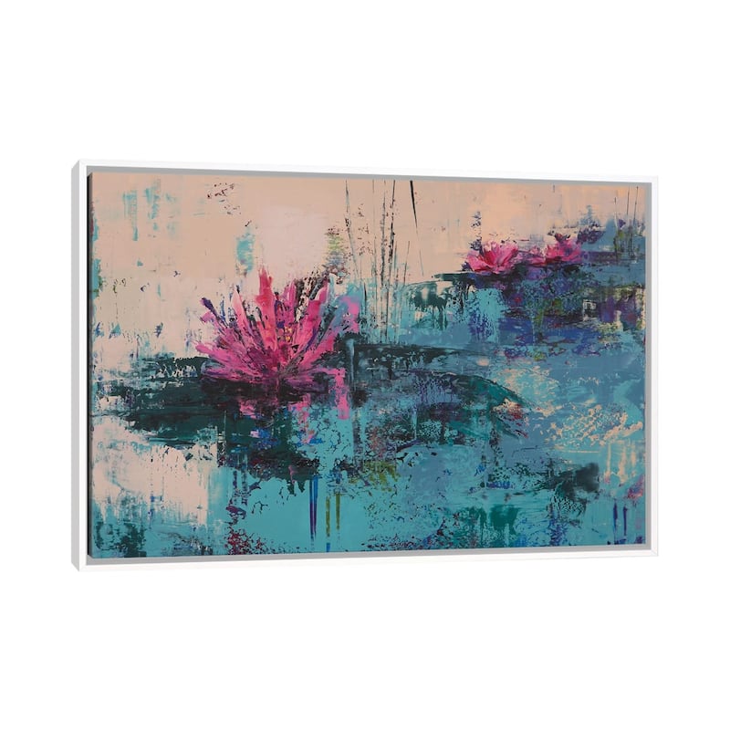 "Lily I" by Olena Bogatska Framed - White - 18x26