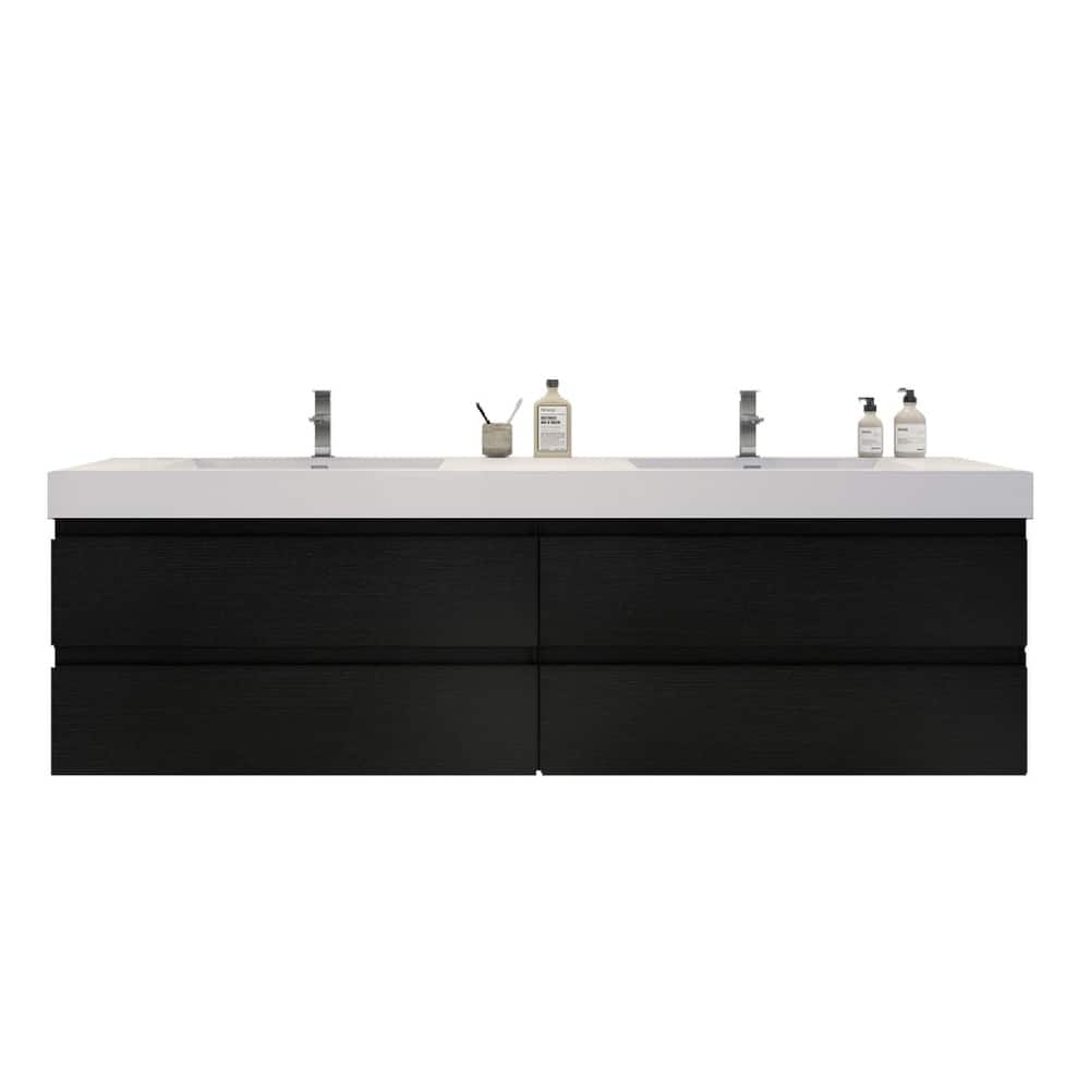 Baillie 84'' Wall-Mounted Vanity with Double Reinforced Acrylic Sink