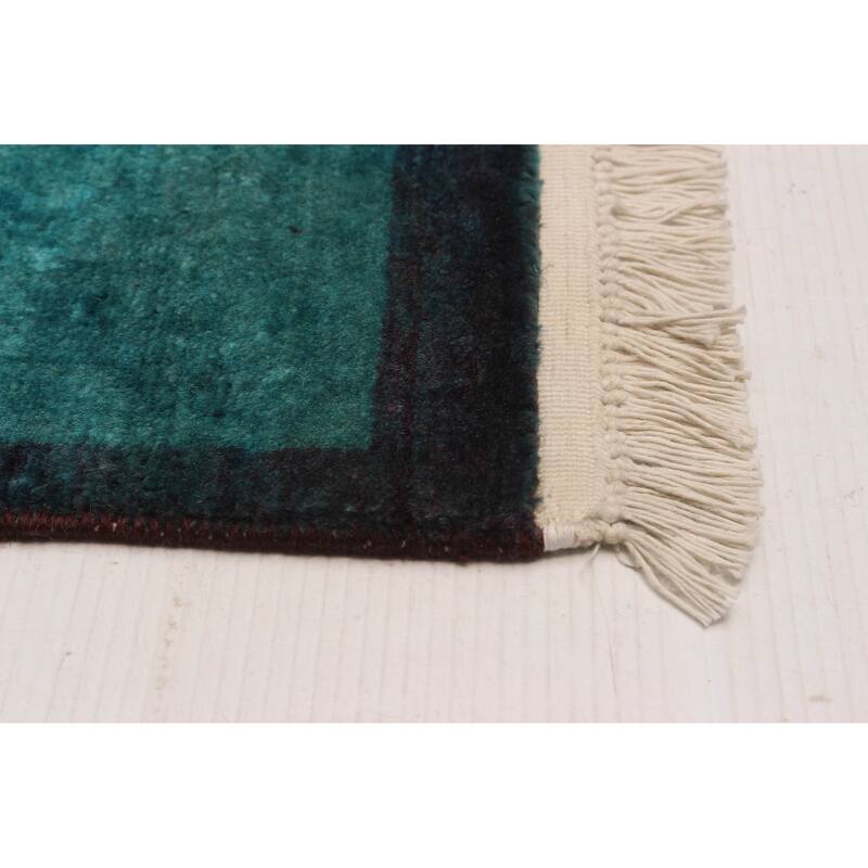 ECARPETGALLERY Hand-knotted Vibrance Turquoise Wool Rug - 8'11 x 11'8