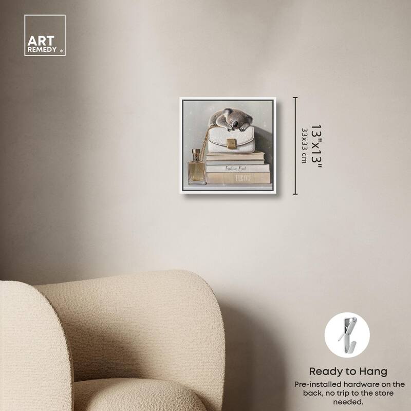 Koala on Fashion Books Canvas by Art Remedy