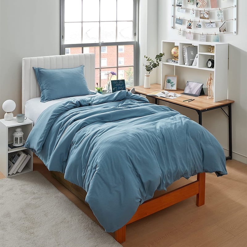Natural Loft Oversized Comforter Set - Smoke Blue - Smoke Blue - Twin XL