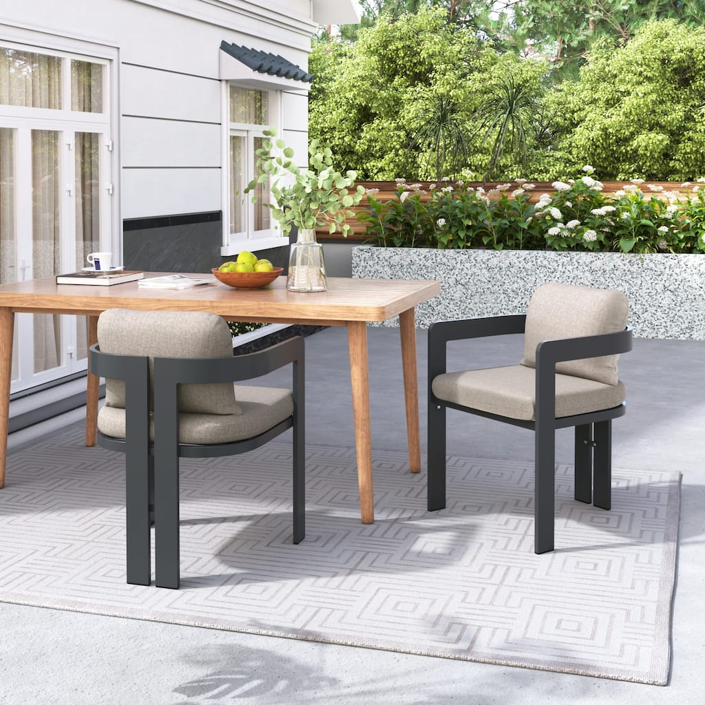 Patio Outdoor Aluminum Dining chair Set of 2