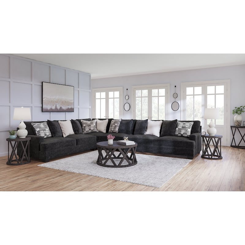 Signature Design by Ashley Lavernett Charcoal 4-Piece Sectional - 170"W x 131"D x 40"H