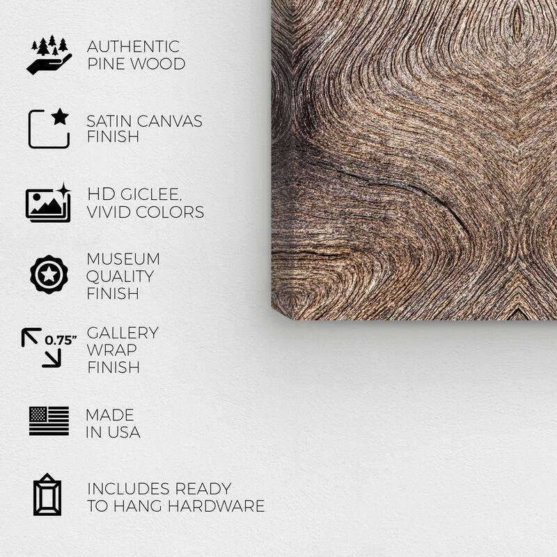 Wynwood Studio Canvas Nature and Landscape Texture Waves Brown and Rustic Wall Art Canvas Print