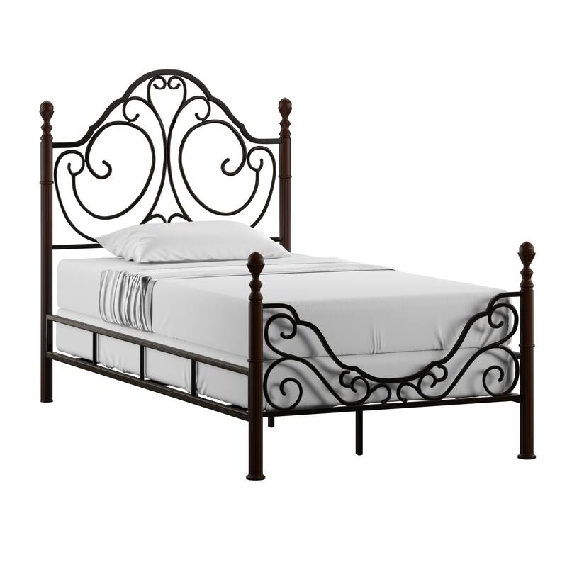 LeAnn Graceful Scroll Bronze Finish Iron Bed by iNSPIRE Q Classic