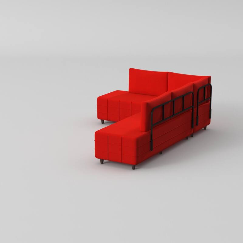 Sagopa Modern Metal Frame with Foam Seat Sectional Sofa