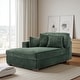 preview thumbnail 147 of 150, 42" W Plush Corduroy Upholstered Chaise Lounge Sleeper for Living Chaise&2 Pillows-Left Facing - Green