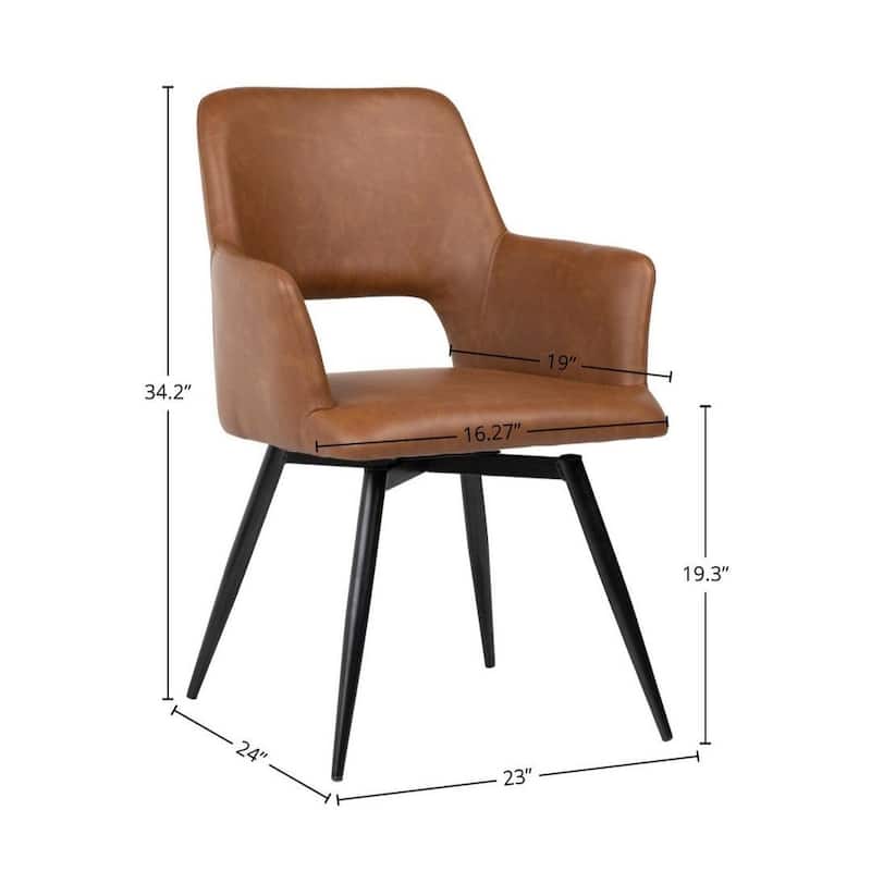 Rollingwood PU Leather Upholstered Dining Chair, Brown (Set Of 2)