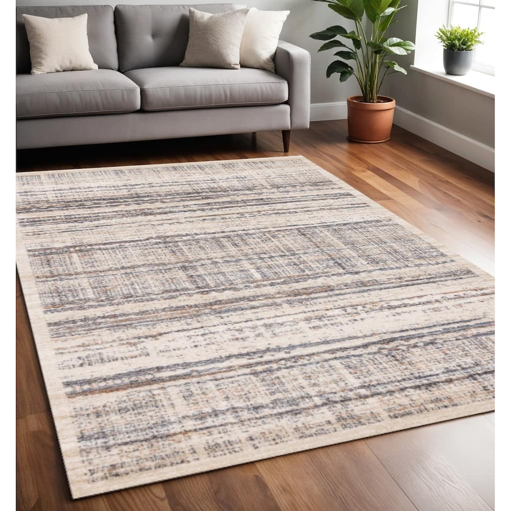 HomeRoots Abstract Modern Rectangle Area Rug - 5' X 8'