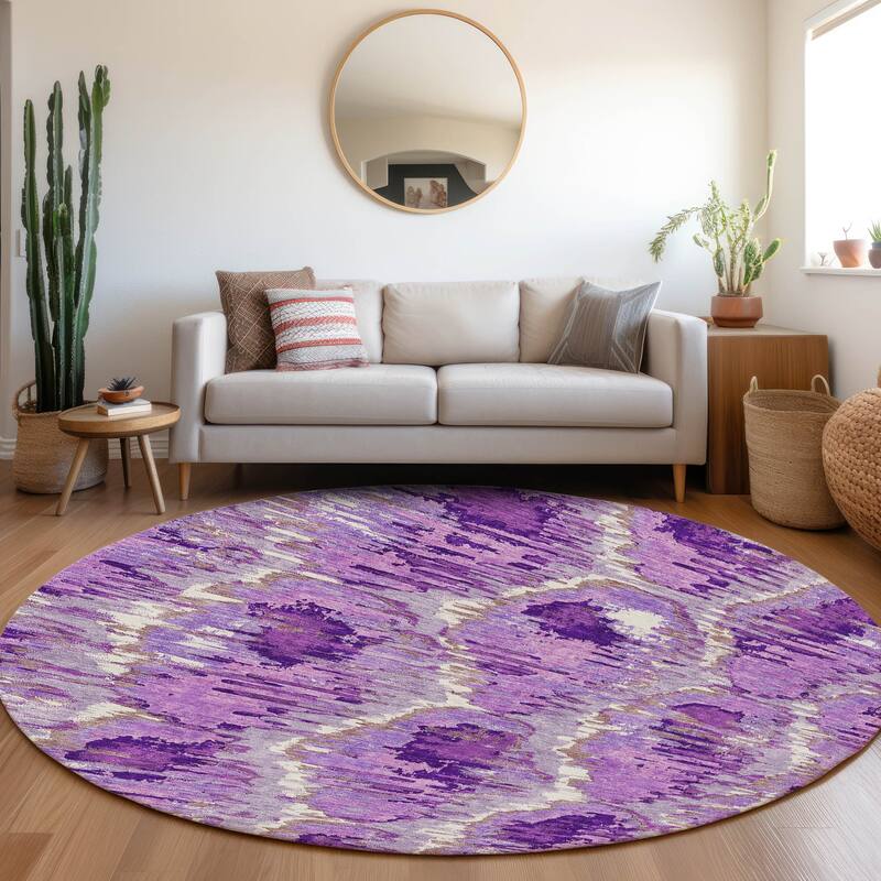 Machine Washable Indoor/ Outdoor Chantille Contemporary Abstract Rug