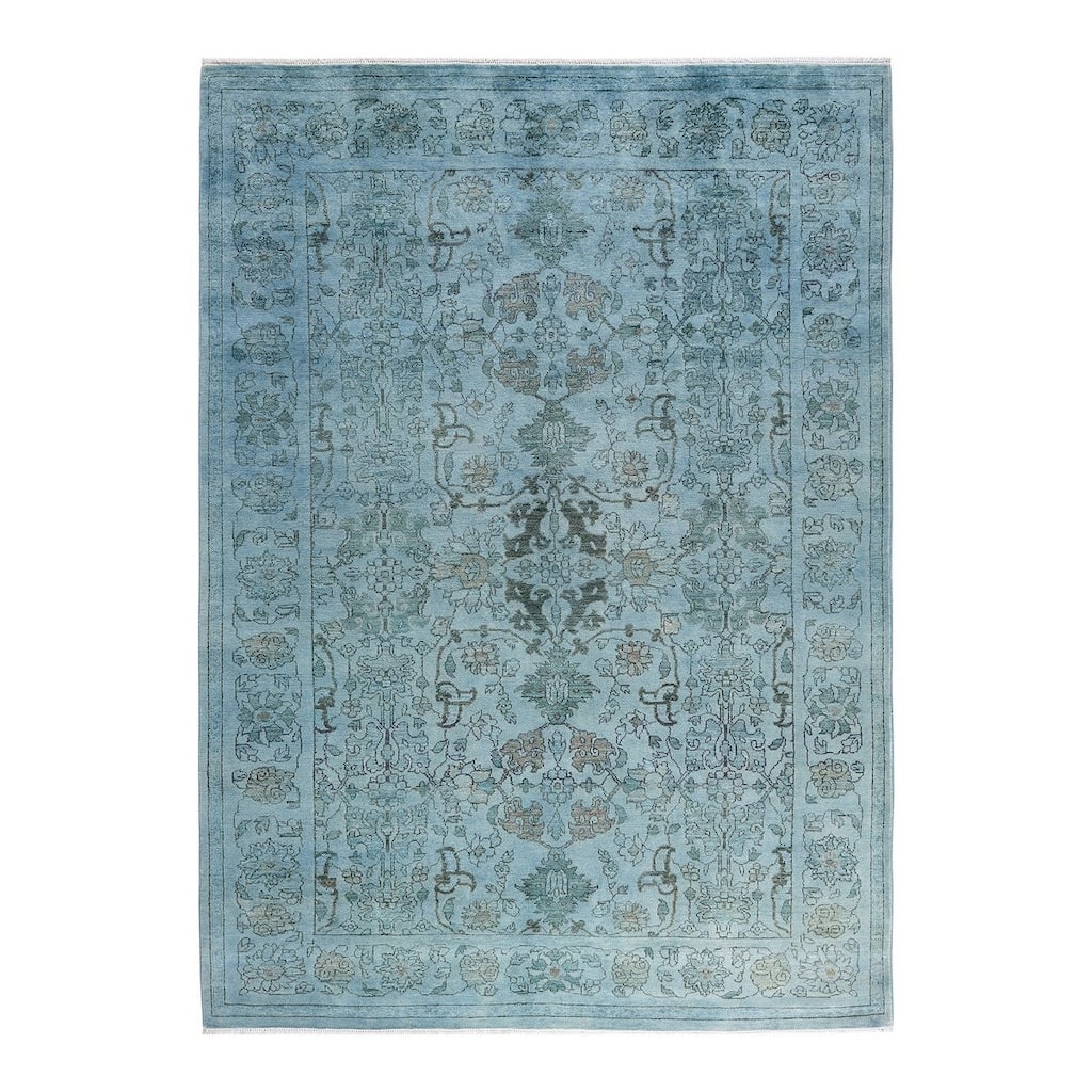 Vibrance, One-of-a-Kind Handmade Area Rug - Gray, 5' 10" x 8' 4" - 5' 10" x 8' 4"