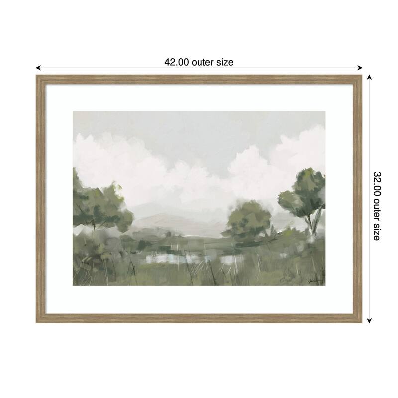 Kate and Laurel Shades of Olive 23x33 FC by Mary Sparrow Framed Wall Art Print