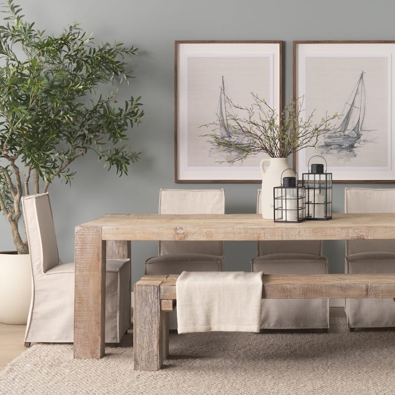 McArthur 84" Whitewash Reclaimed Wood Dining Table