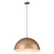 preview thumbnail 17 of 19, 1-Light Modern Industrial Distressed Gold Leaf Bowl Dome Oversized Pendant Light for Kitchen Island