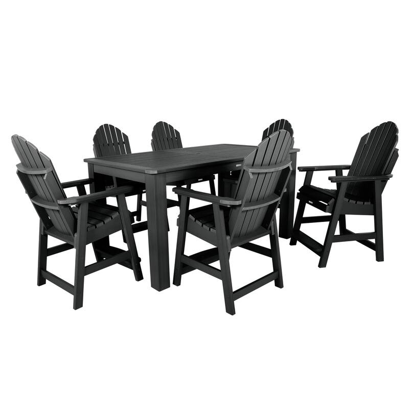 Hamilton 7-Piece Outdoor Dining Set - 42" x 72" Table, Counter-height - Black