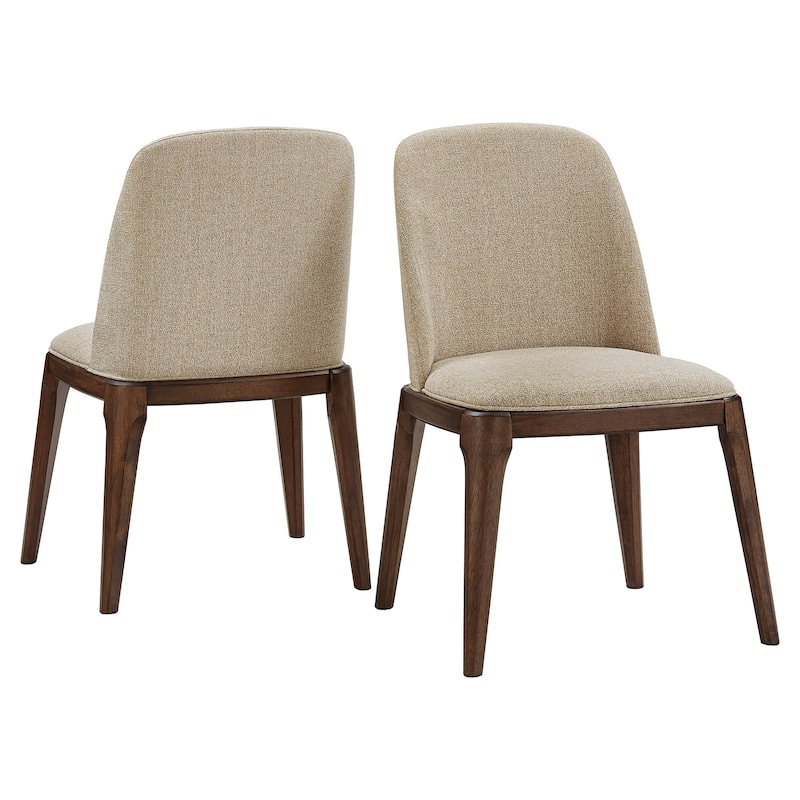 Rondo Upholstered Side Chairs with Walnut Legs (Set of 2) by iNSPIRE Q Modern