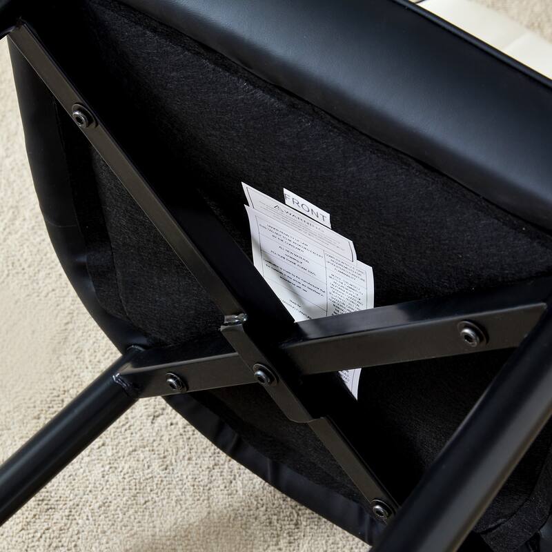 Modern Two-Tone Pu Dining Chairs - And Spliced Chairs With Decorated Legs, And Spliced Metal Legs,Set Of 2 Chairs