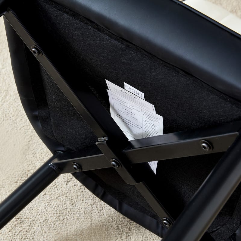 Modern Two-Tone Pu Dining Chairs-White And Black Spliced Chairs With Gold Decorated Legs.White And Black Spliced,Metal Legs