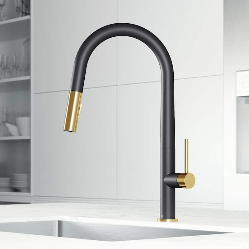 VIGO Greenwich 18" H Single Handle Pull-Down Sprayer Kitchen Faucet