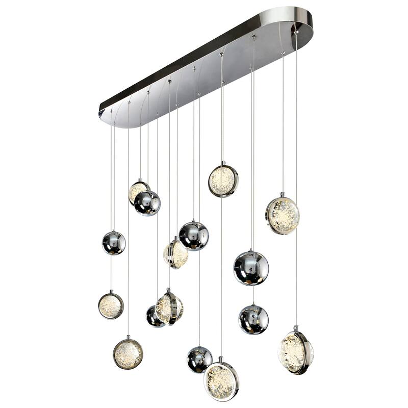 Salvador 40 in LED Integrated Polished Nickel Chandelier - Polished Nickel