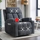 preview thumbnail 2 of 31, Manual Recliner Massage and Heating Chair Sofa with 2 Cup Holders Breathable Fabric Smoke Grey