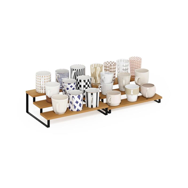 Furinno Ravel 3-Tier Multipurpose Expandable, Nestable Kitchen Counter Spice Rack Organizer, Set of 2