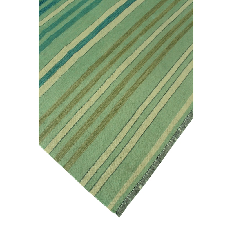 Noori Rug Winchester Flatweave Guljaina Green/Blue Rug - 6'7" x 9'8"