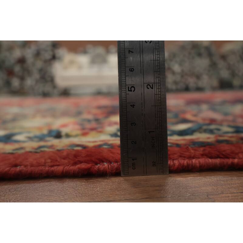 Hand Knotted Oriental 100% Wool Carpet Traditional Floral Red Mahal Area Rug - 11' 9'' X 8' 8''