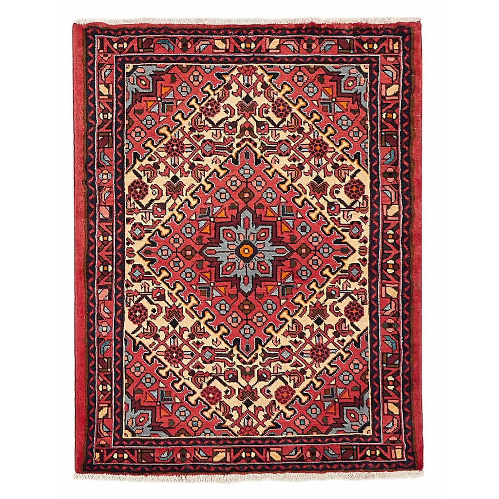 ECARPETGALLERY Hand-knotted Andelz Red Wool Rug - 3'5 x 4'4