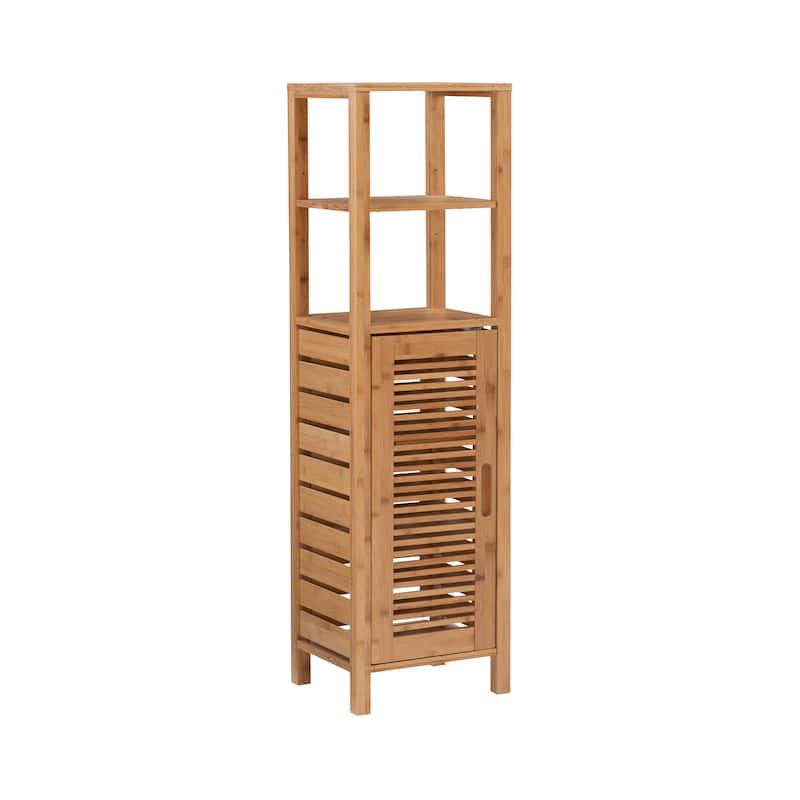 Linon Bracken Bamboo Mid Tower Cabinet - Natural