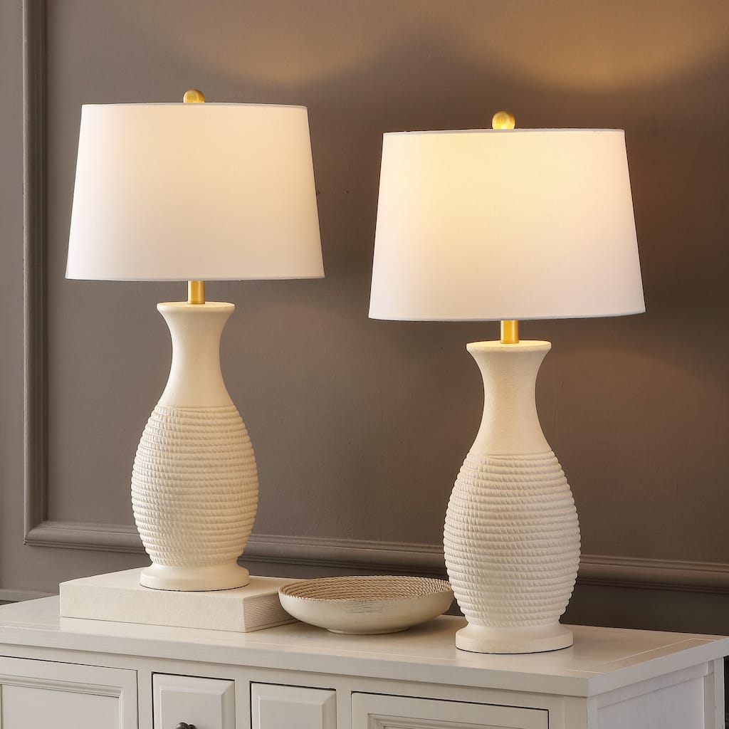 SAFAVIEH Lighting Theresie Grey 30-inch LED Table Lamp (Set of 2) - 15"x15"x30" - 15"W x 15"D x 30"H