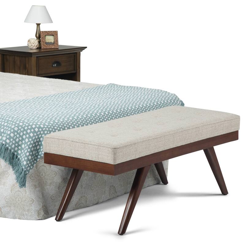 WYNDENHALL Keenan 48 inch Wide Mid Century Modern Rectangle Ottoman Bench