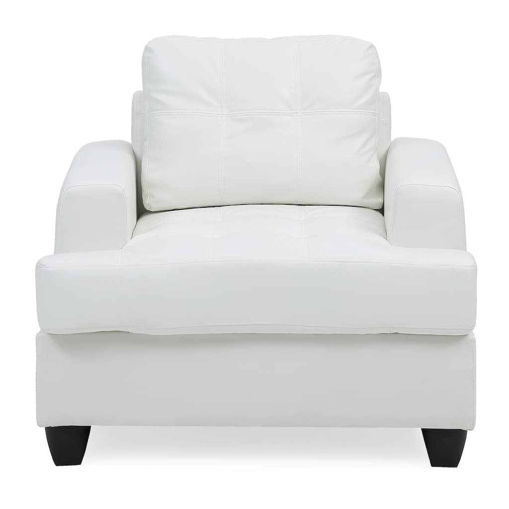 Tufted Upholstered Accent Chair - 38" - White and Black