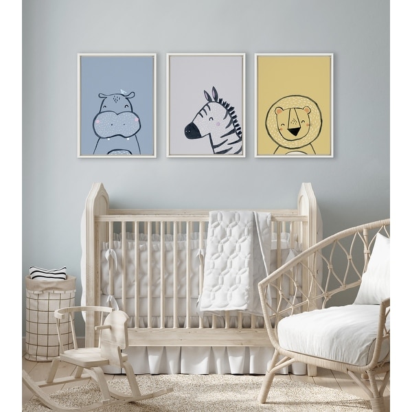 Kate and Laurel Sylvie Inky Hippo Framed Canvas by Lauradidthis. Opens flyout.