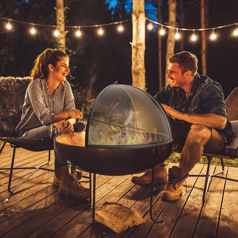Moasis 36" Easy Access Fire Pit Spark Screen Lid Protector