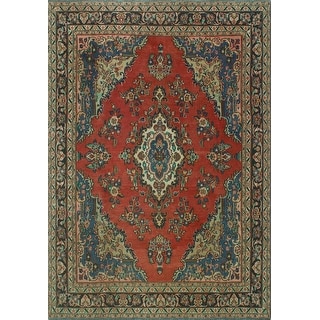 Fine Vintage Distressed Lorna Rust/Navy Rug - 6'10