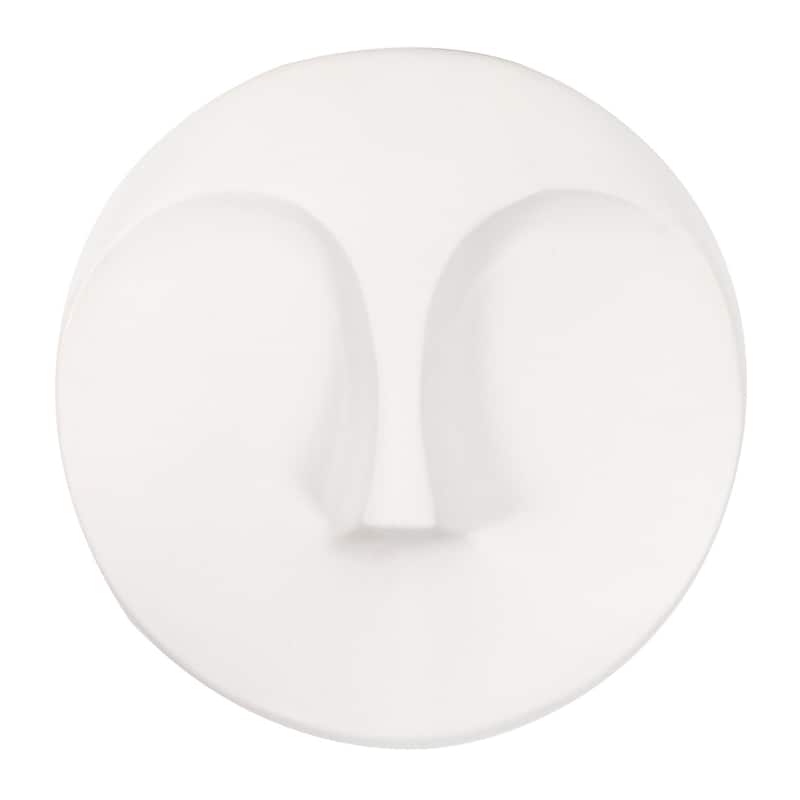 Allan Andrews Matte White Round Face Wall Sculpture