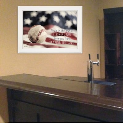 TrendyDecor4U Contemporary "Baseball - Playing the Game" Framed Print Wall Art by Lori Deiter