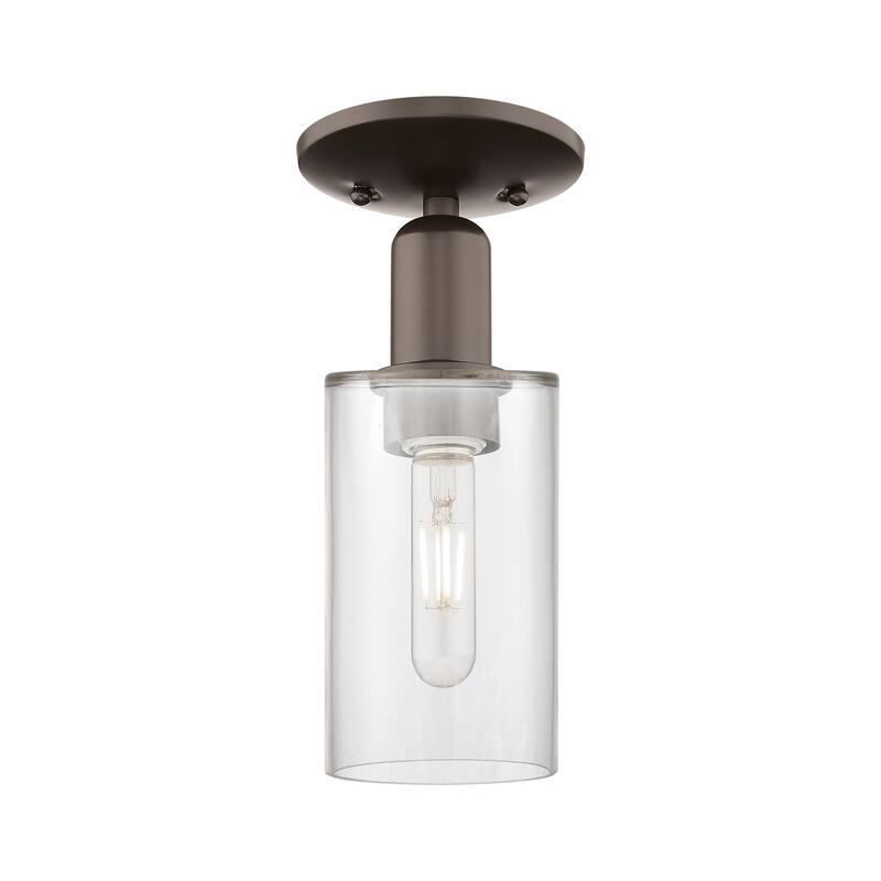 Innovations Lighting Endless Possibilities Arcadia - Clymer - 1 Light 4" Semi-Flush Mount - Clear/Oil Rubbed Bronze