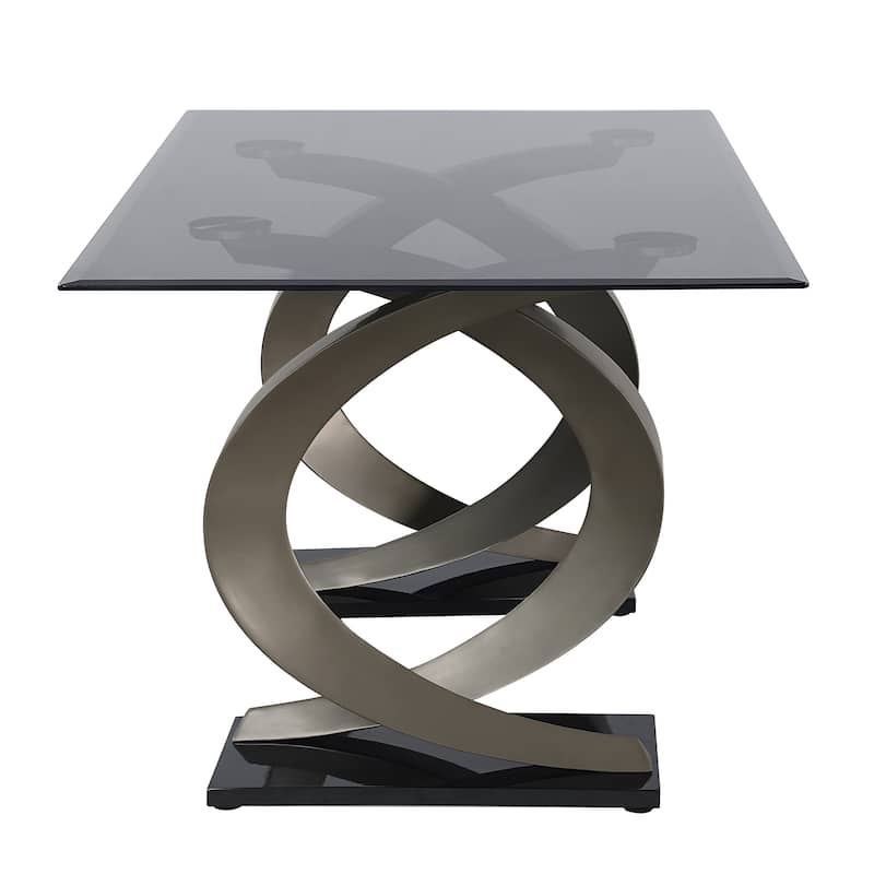 Furniture of America Tualatin Modern 58-inch Glass Top Dining Table