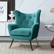 preview thumbnail 8 of 141, Eusebio Tufted Velvet Accent Chair with Wingback, Arms, and Metal Gold Legs for Living Room or Bedroom by HULALA HOME BLUE