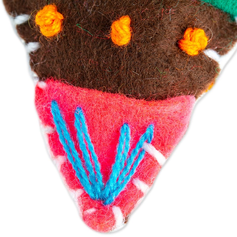 Novica Handmade Spinning Colors Felt Ornament