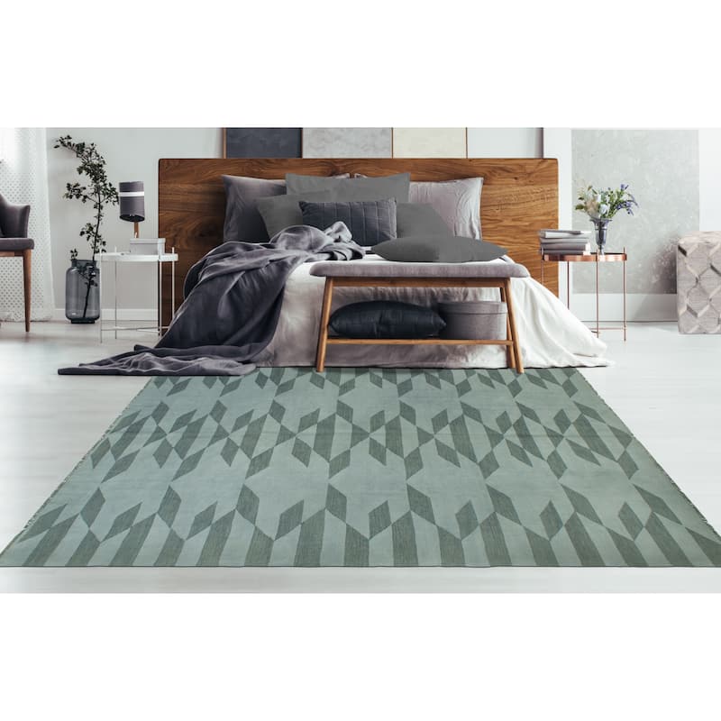 Winchester Flatweave Emmarae Grey/Ivory Rug - 6'7" x 9'6"