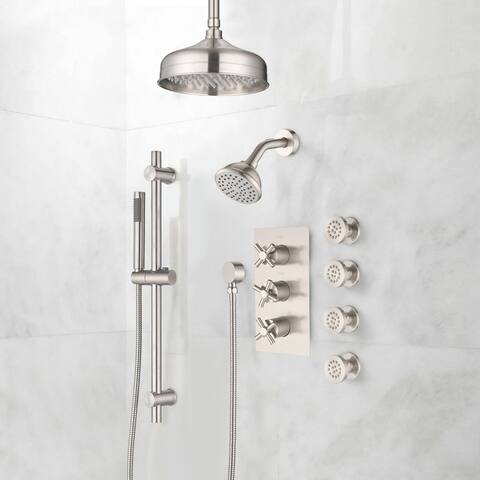 CLihome Dual Shower Heads, Hand Shower and 4 Body Sprays