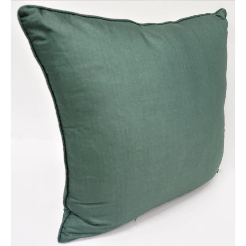 Home&Manor Premium Silk Throw Pillow 18" Green