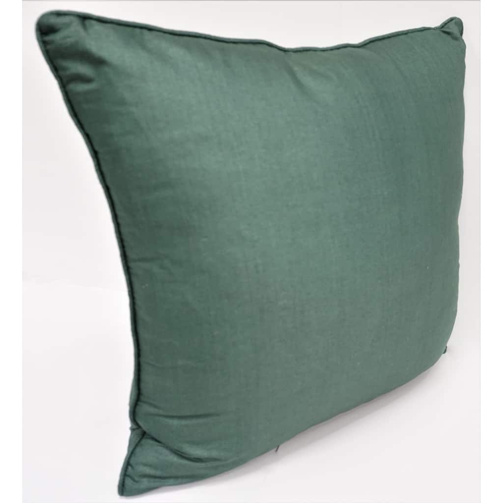 Home&Manor Premium Silk Throw Pillow 18" Green