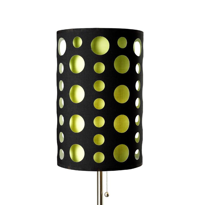 33" Tall Metal Table Lamp, design with Black and Green Shade
