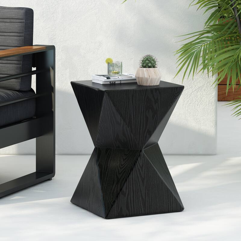 Moore Outdoor Modern MGO Square End Table by Christopher Knight Home - 14.00Lx14.00Wx18.00H - Black