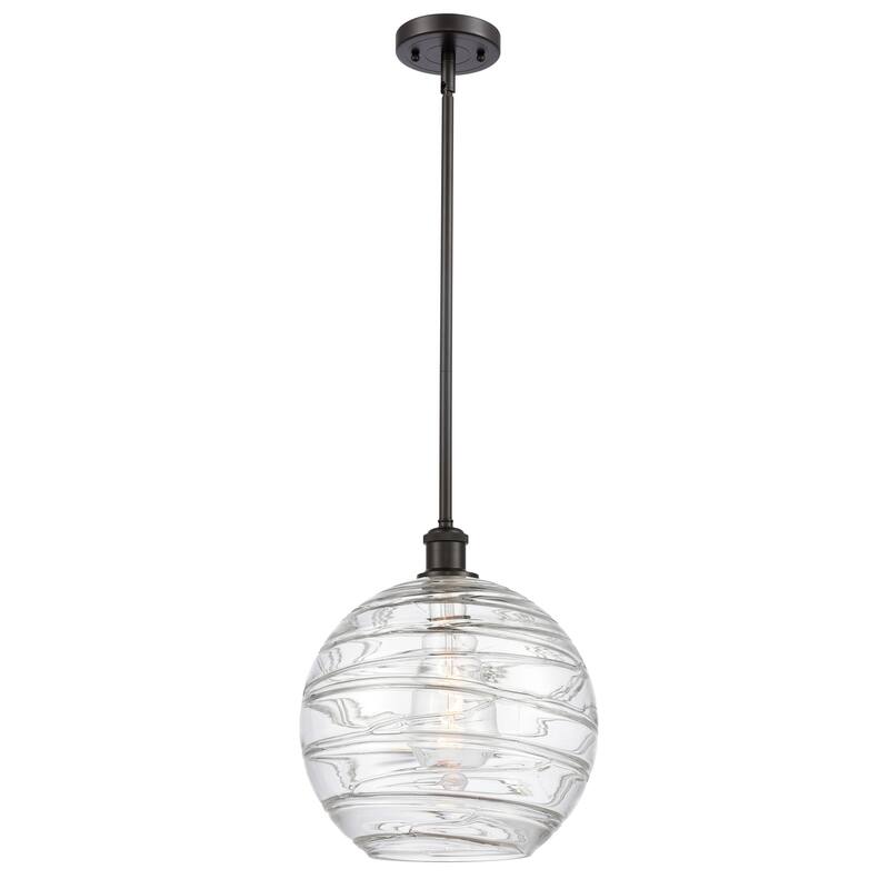 Innovations Lighting Athens Deco Swirl - 1 Light 12" Stem Hung Mini Pendant - Oil Rubbed Bronze